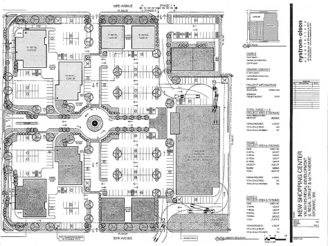 The revised site plan produced by project architect Nystrom Olson.